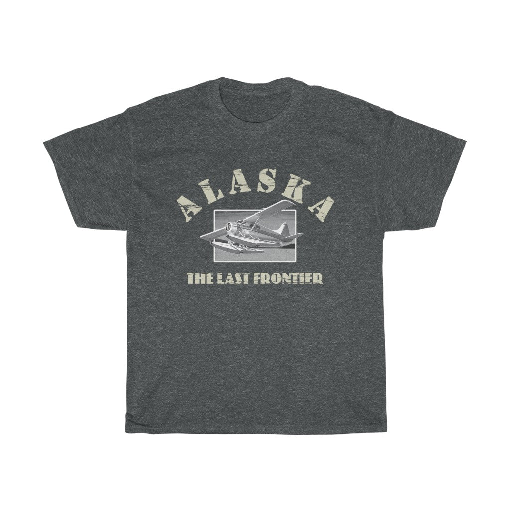 Alaska, The Last Frontier -- Unisex Heavy Cotton Tee - Alaska Bush Plane DeHavilland Beaver